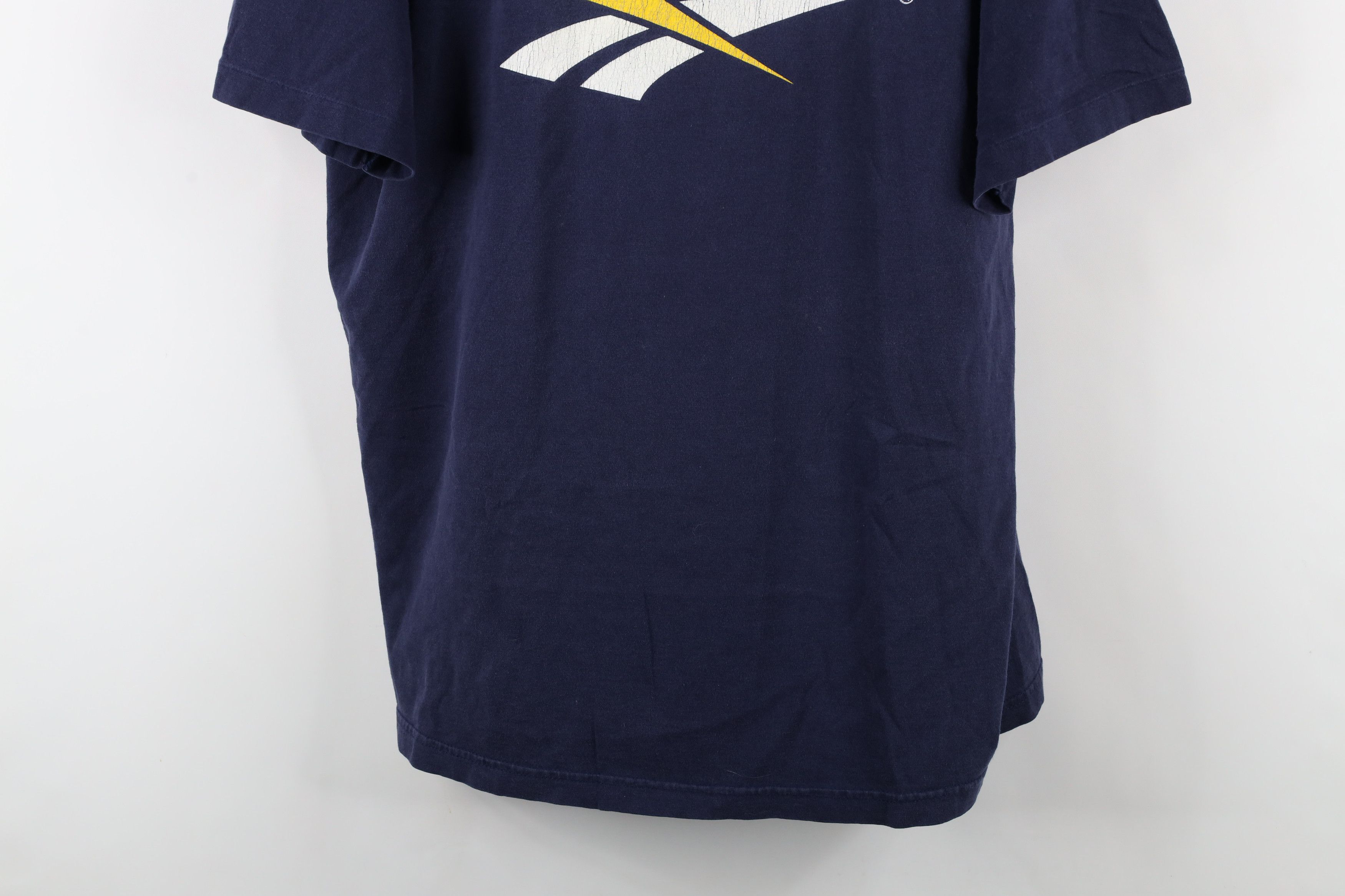 Reebok × Vintage Vintage 90s Reebok Big Logo T-Shirt Blue Cotton USA Size US XL / EU 56 / 4 - 3 Thumbnail