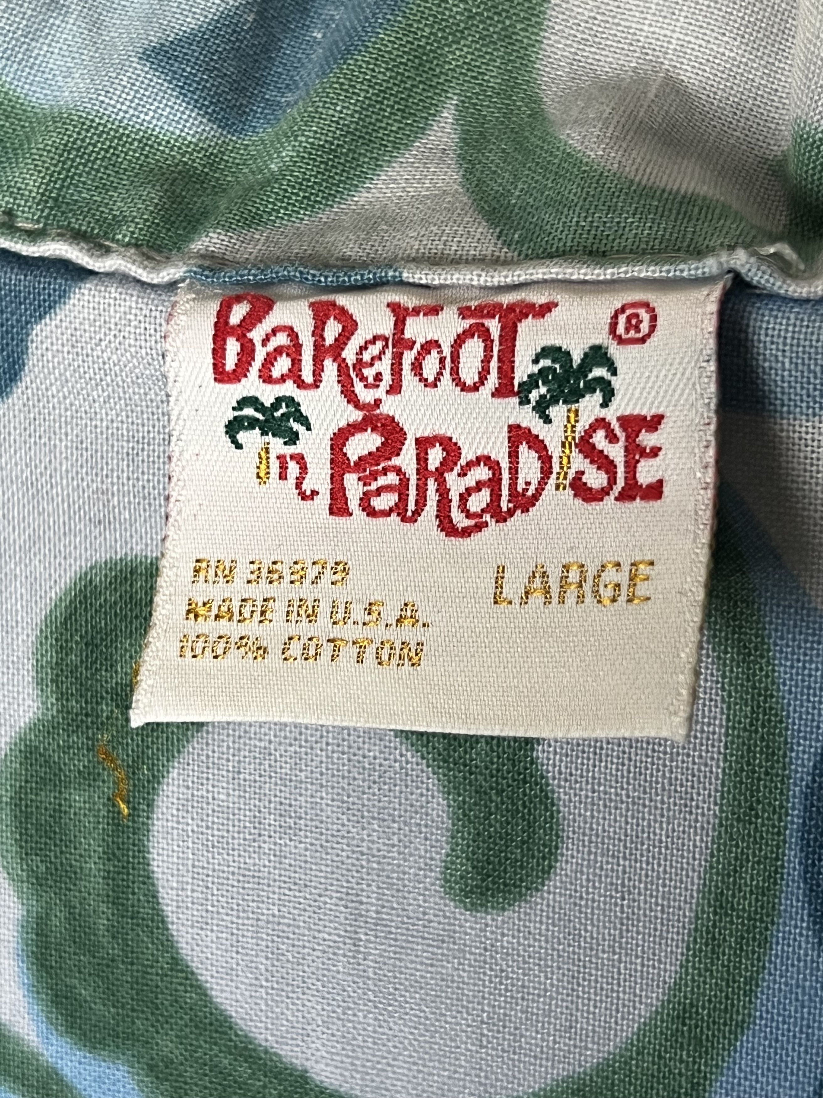 Vintage Vintage 1970's Go Barefoot in Paradise Hawaiian Aloha Shirt Size US L / EU 52-54 / 3 - 2 Thumbnail