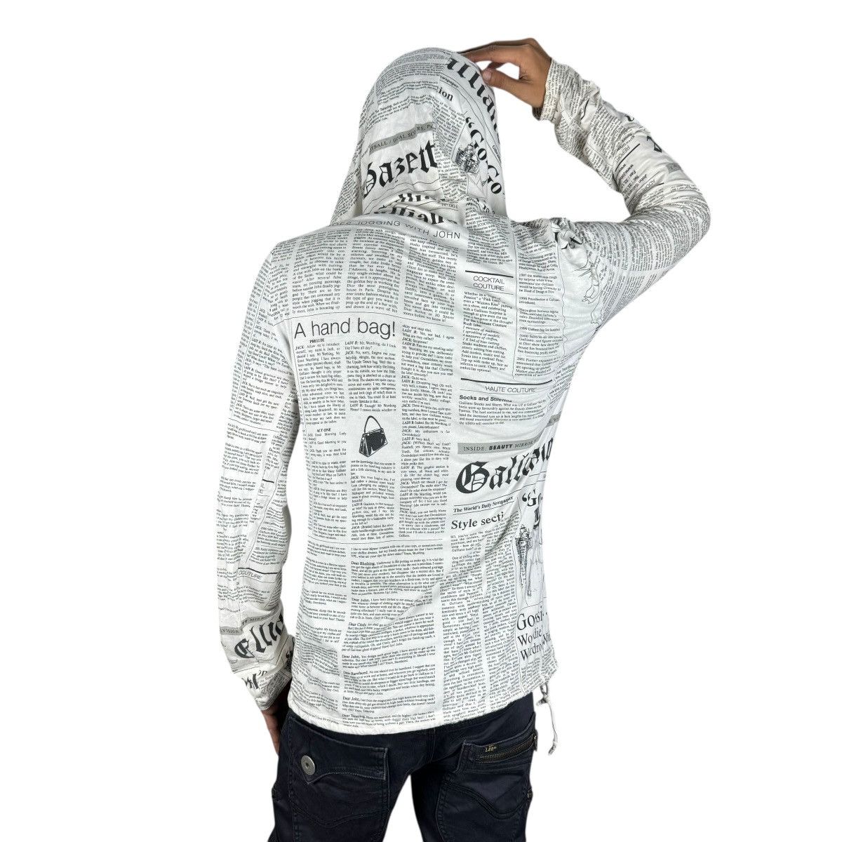 John Galliano 🌟JOHN GALLIANO HOODIE GAZETTE NEWSPAPER SWEATER Size US XS / EU 42 / 0 - 4 Thumbnail