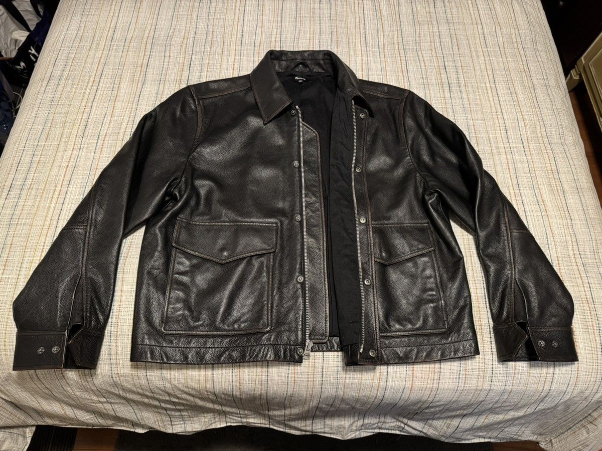 Madewell Madewell Black Leather Flight Jacket Size US XL / EU 56 / 4 - 3 Thumbnail