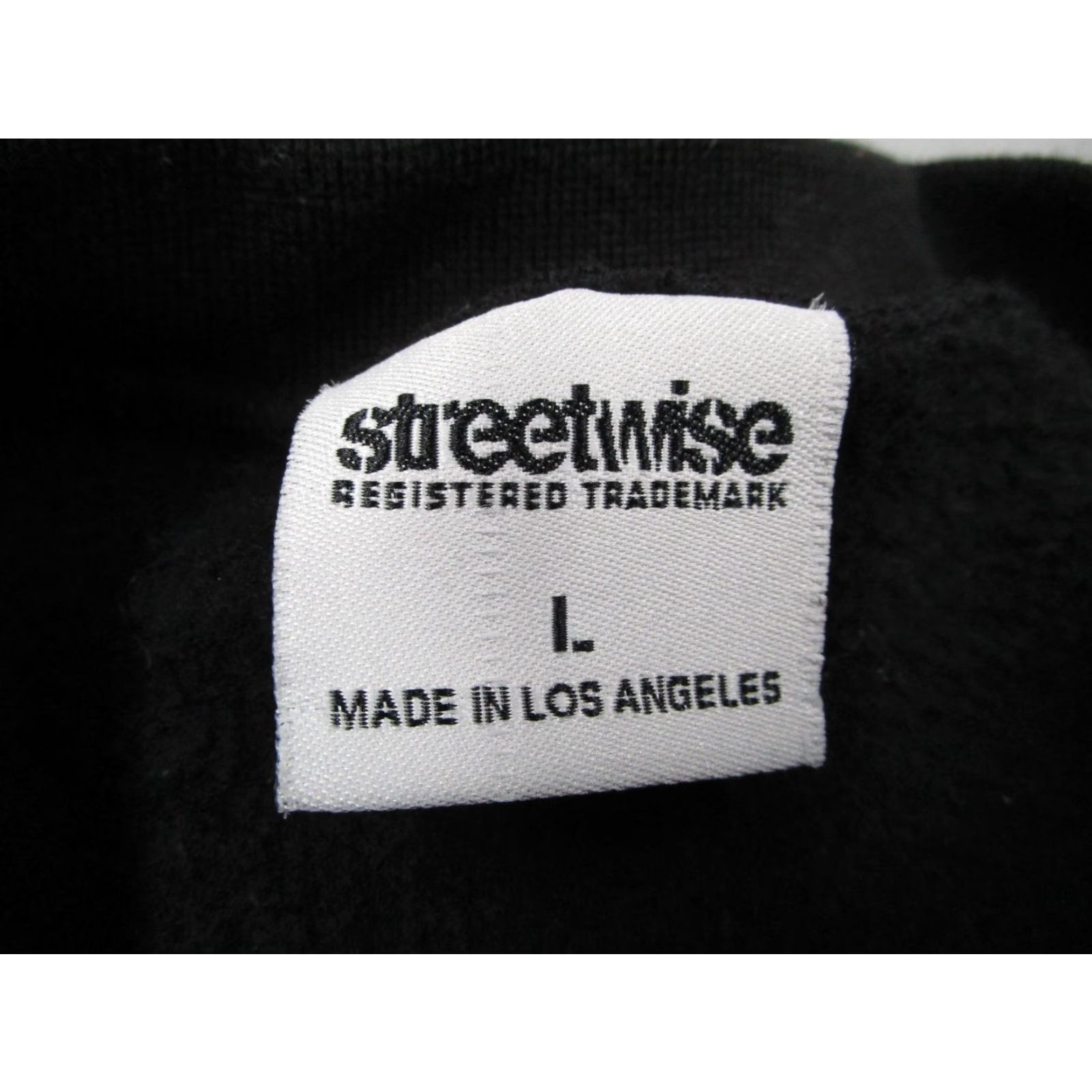 Vintage Streetwise Sweatshirt Mens L Black Graphic Print Los Angeles Palm Trees Crew Neck Cotton Pullover Long Sleeve Size US L / EU 52-54 / 3 - 3 Thumbnail