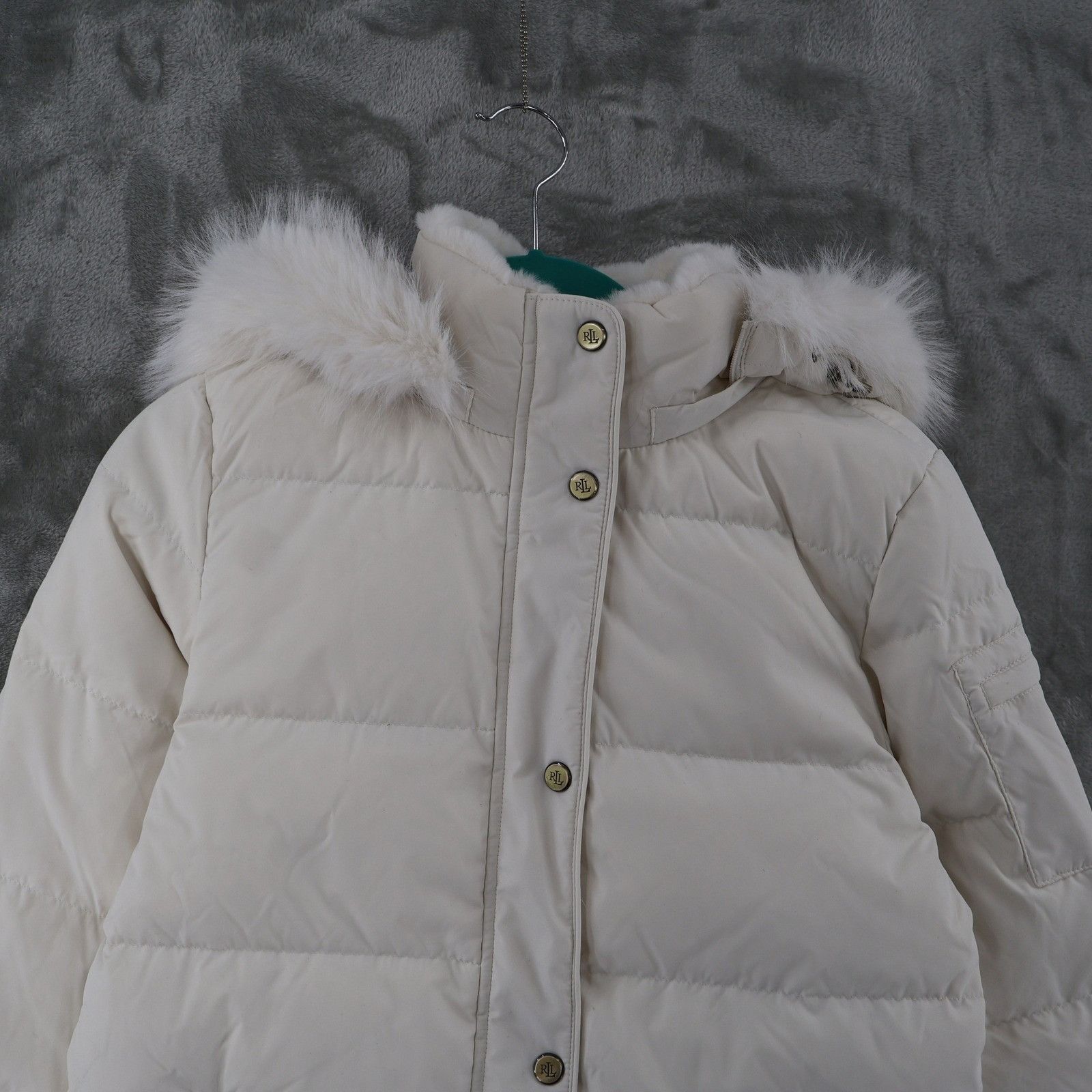 Lauren Ralph Lauren LRL Ralph Lauren Faux Fur Down Puffer Jacket Women XS White Size XS / US 0-2 / IT 36-38 - 9 Thumbnail