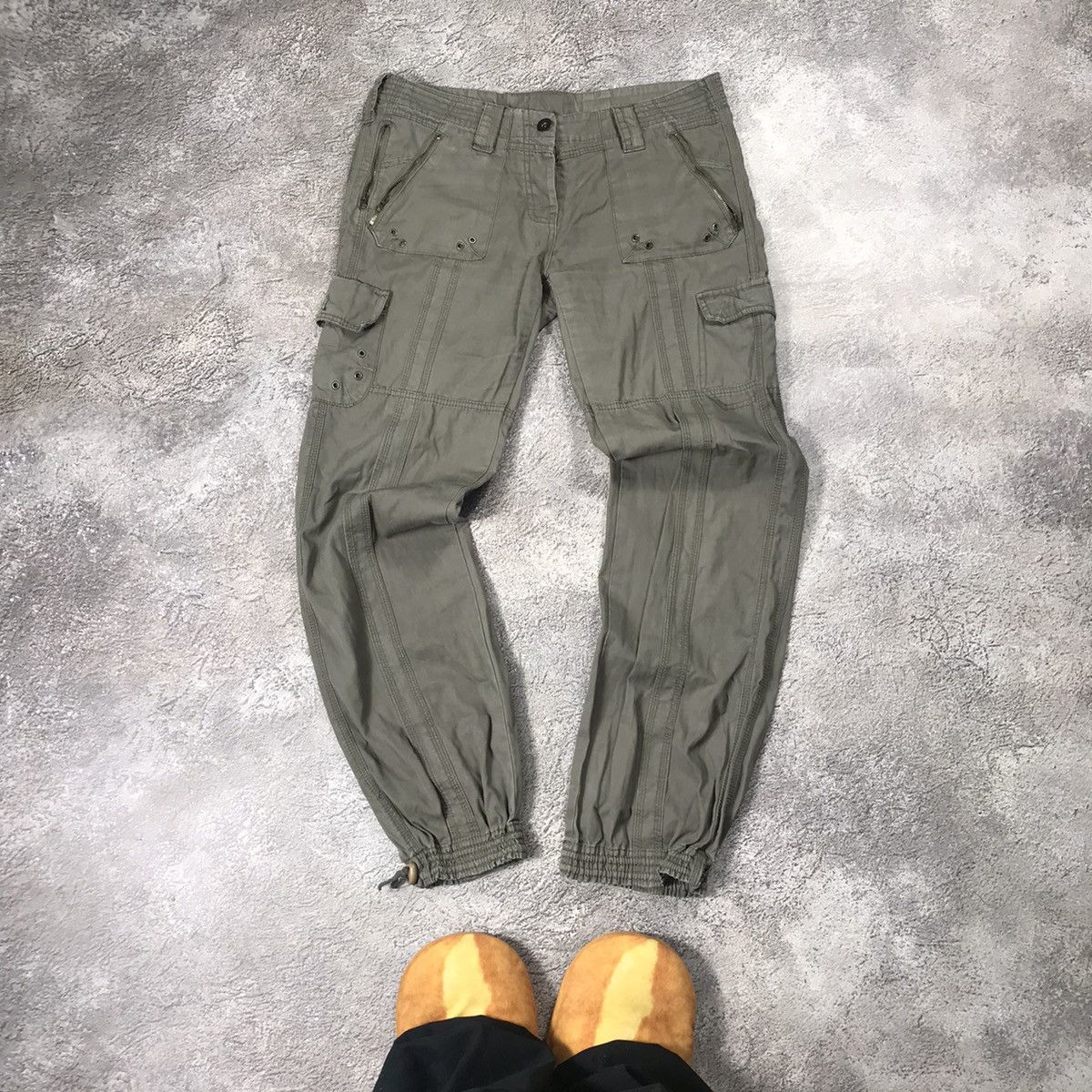Vintage Vintage 90s Baggy Cargo Pants Distressed Parachute Grunge 29 Size 29" - 2 Thumbnail