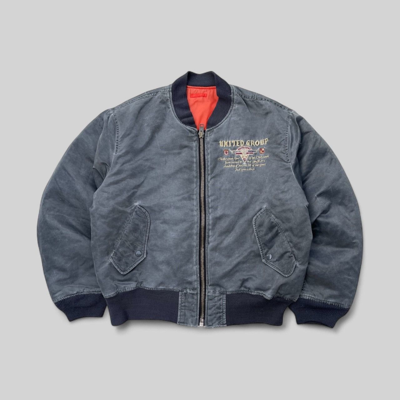 Vintage 🔥Vintage Us Air Force MA-1 Faded Bomber Jacket Size US L / EU 52-54 / 3 - 1 Thumbnail
