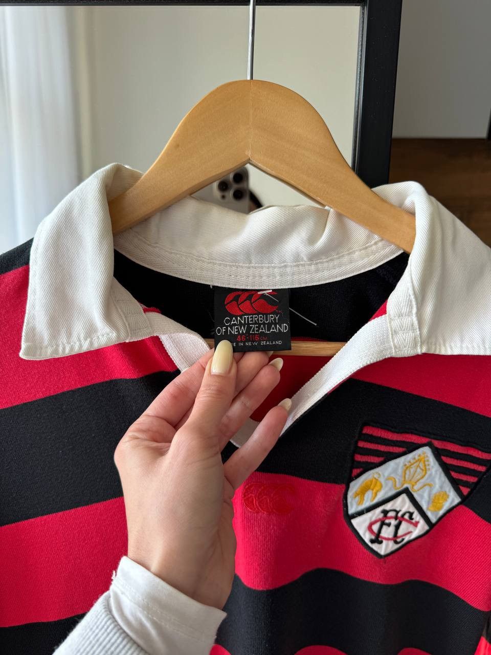 Canterbury of New Zealand Vintage Canterbury Rugby Shirt – CRFU Red‑Black Stripes Size US L / EU 52-54 / 3 - 2 Thumbnail