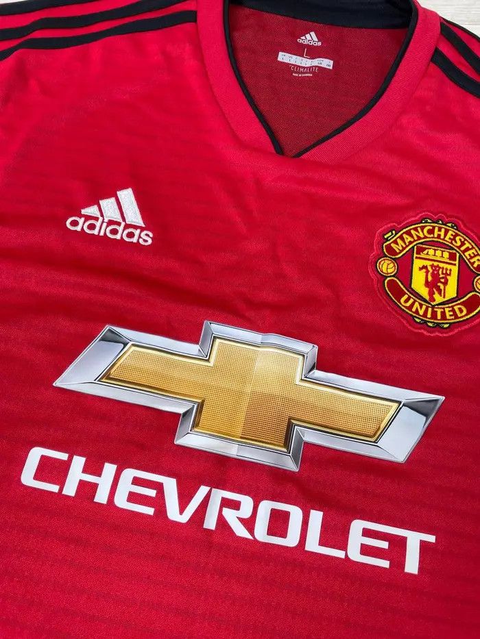 Adidas Adidas Manchester United 2018 2019 Home Soccer Shirt Jersey Size US L / EU 52-54 / 3 - 4 Thumbnail