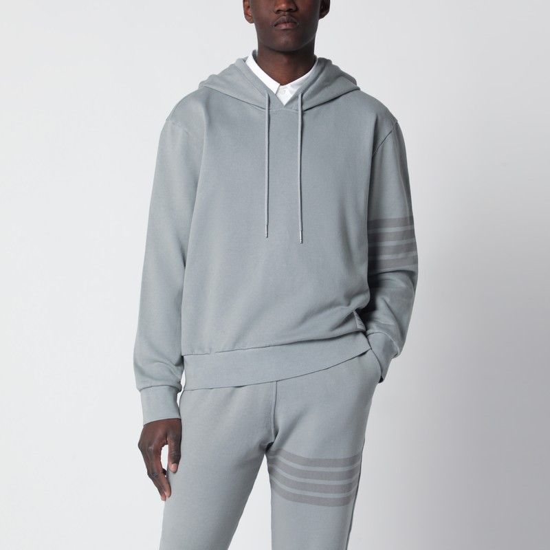 Thom Browne Grey Cotton Hooded Sweatshirt