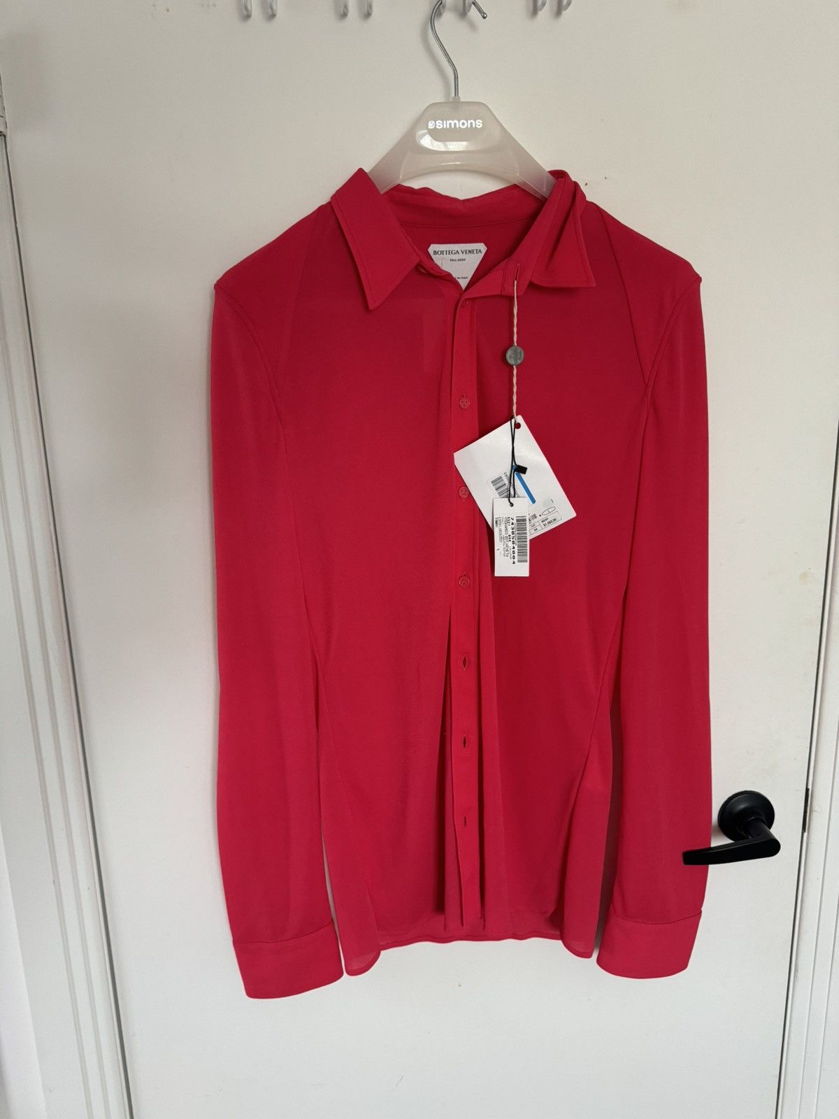 Bottega Veneta BNWT $1500 Bottega Veneta red blouse see through shirt Size M / US 6-8 / IT 42-44 - 6 Thumbnail