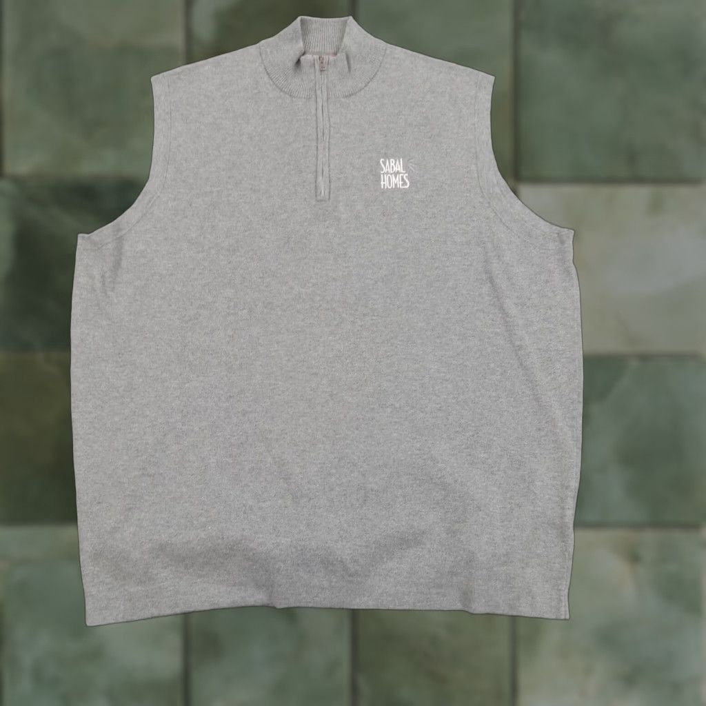 Peter Millar Peter Millar Mens XL Gray 1/4 Zip Sweater Vest Cotton Pullover Golf Sport Size US XL / EU 56 / 4 - 1 Thumbnail