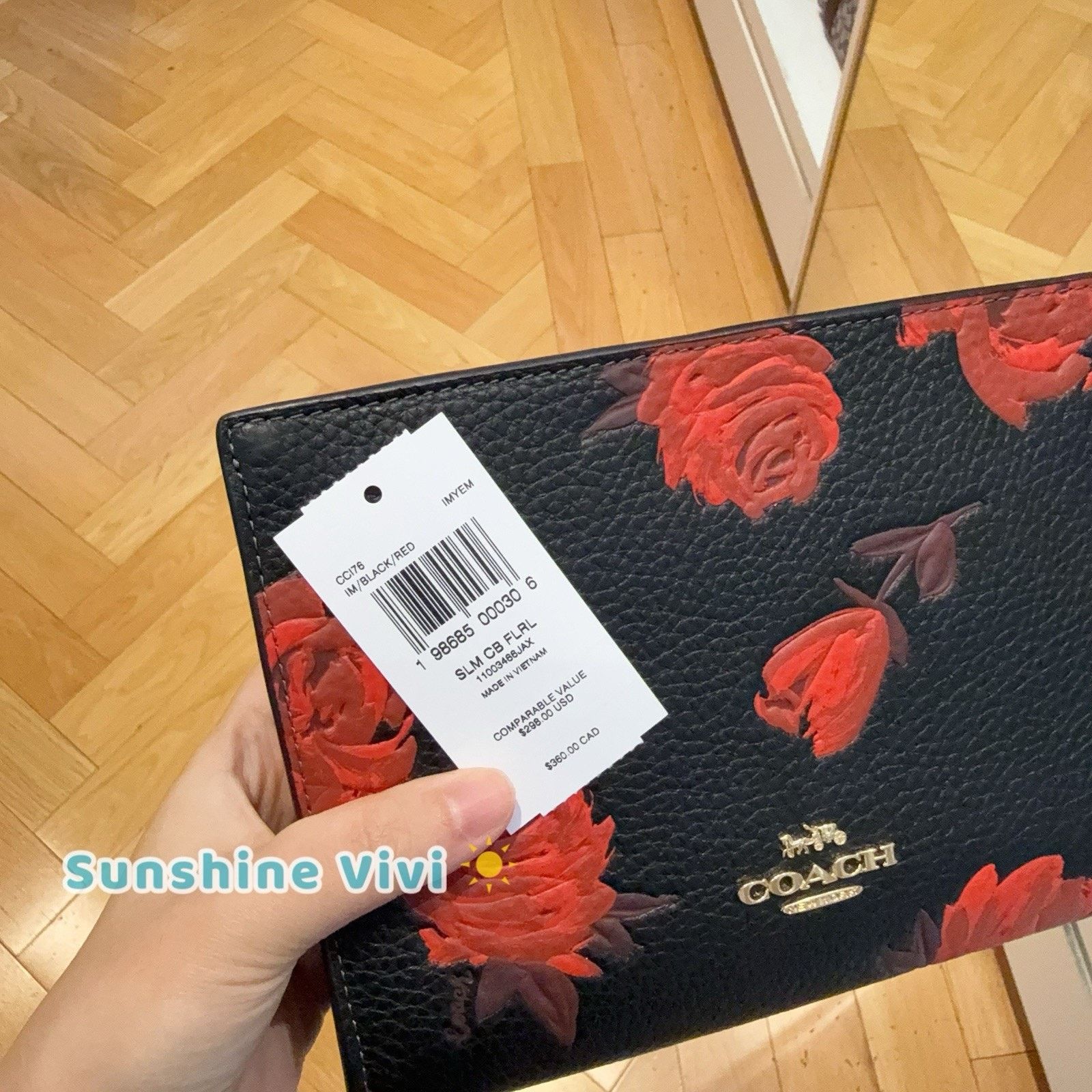 Coach NWT Coach Slim Crossbody Bag With Floral Black/Red CCI76 Size ONE SIZE - 5 Thumbnail
