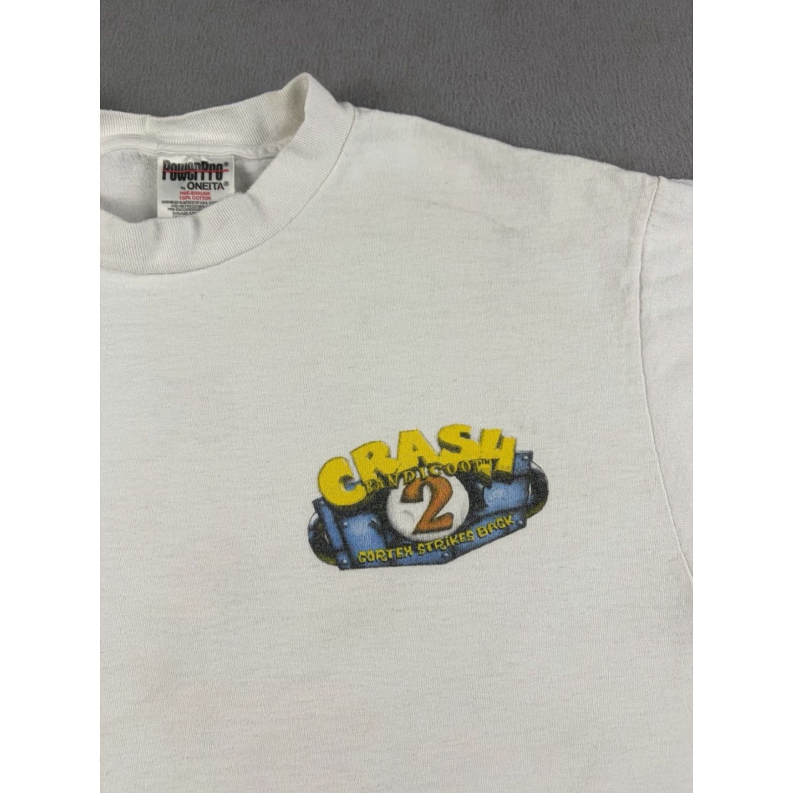 Vintage VINTAGE Crash Bandicoot 2 T-Shirt Shirt White Large 1990s PlayStation Graphic Tee Mens Size US L / EU 52-54 / 3 - 2 Thumbnail