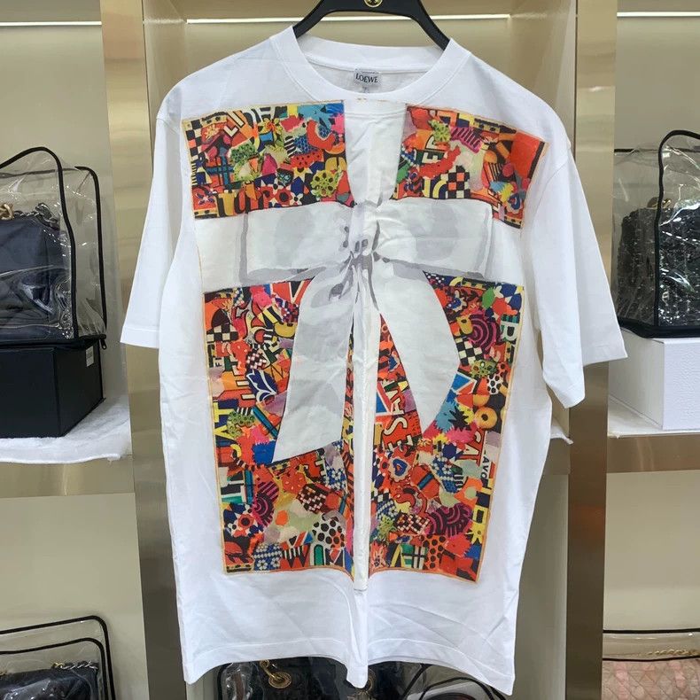 Loewe LOEWE White cotton short-sleeved t-shirt with round collar Size XXS / US 00 / IT 34 - 1 Thumbnail