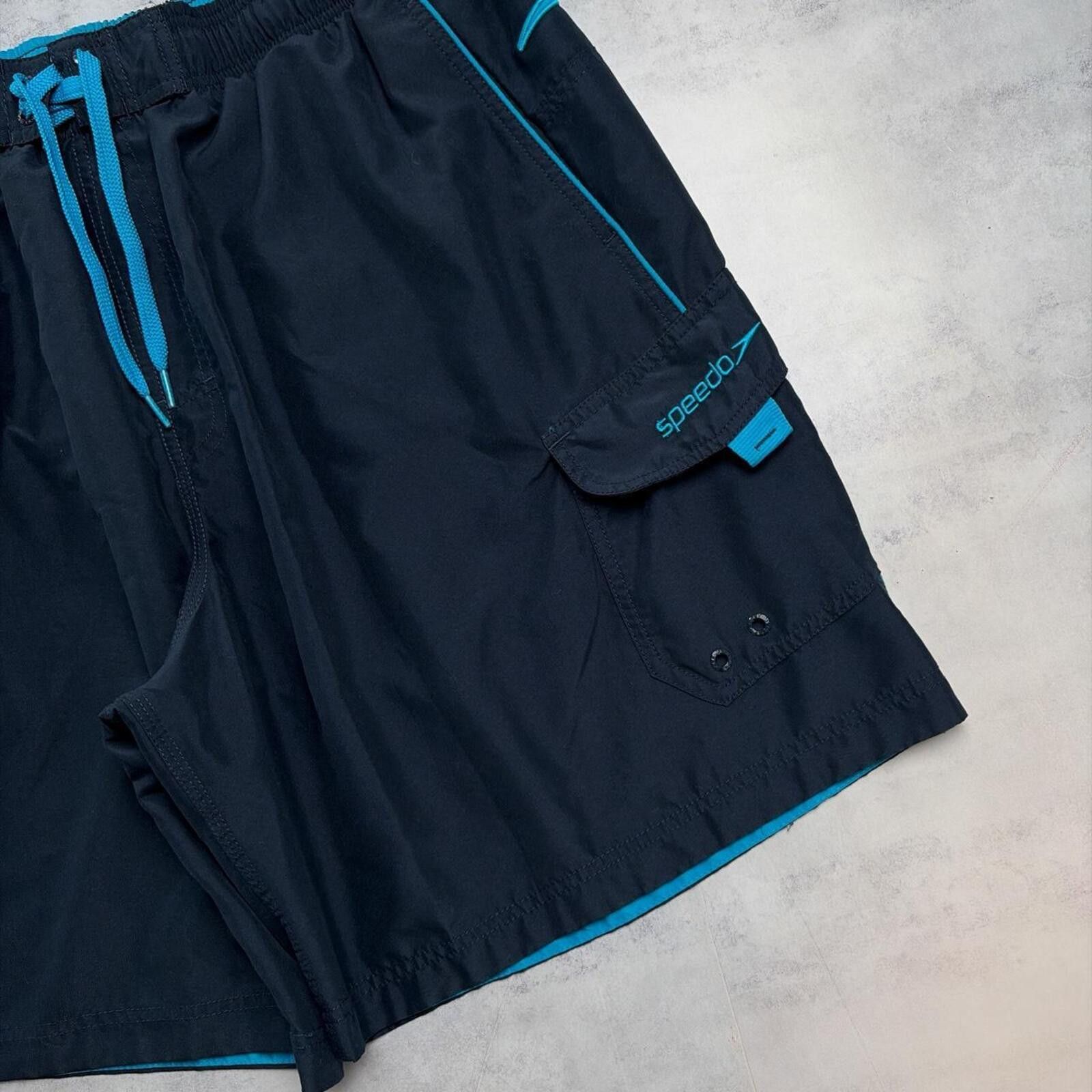 Speedo Vintage Navy Speedo Grunge Baggy Surf Board Shorts Size US 36 / EU 52 - 3 Thumbnail