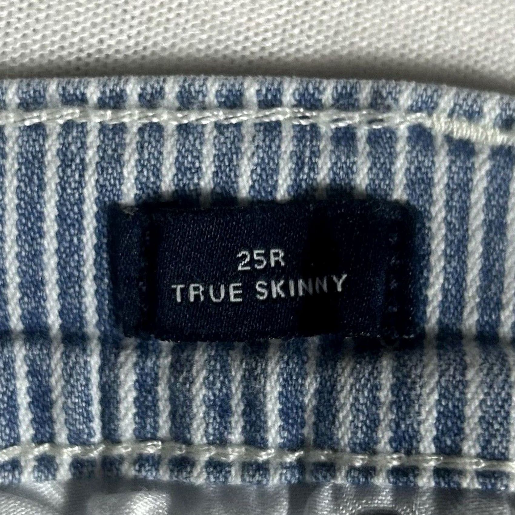 Gap Gap Denim True Skinny Pants Womens Regular Size 25 Striped Blue White Stretch Pants Size 42" / US 20 - 4 Thumbnail