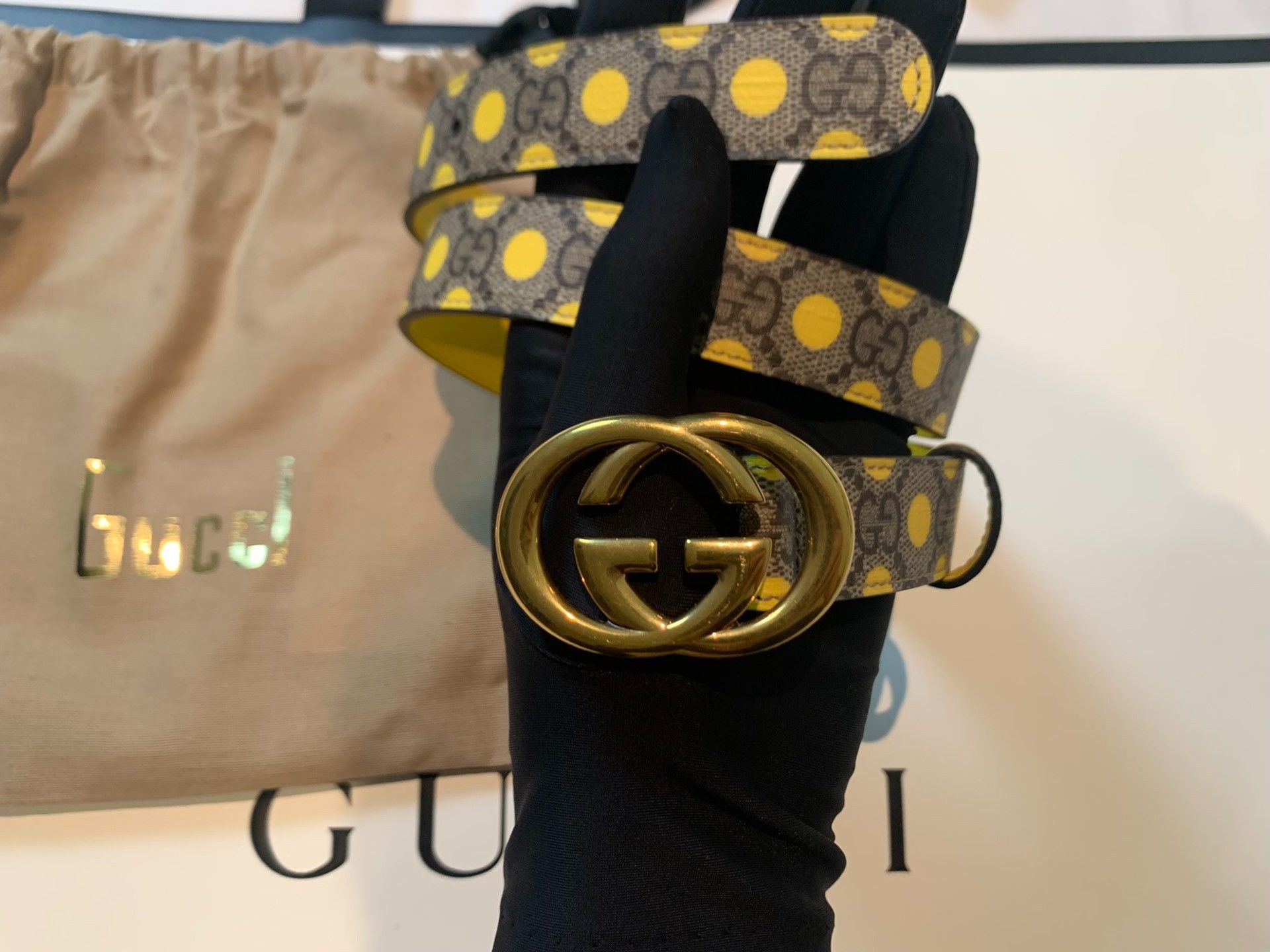Gucci Gucci's new polk dot full-print belt belt 2501-Nextarrow Size ONE SIZE - 1 Thumbnail