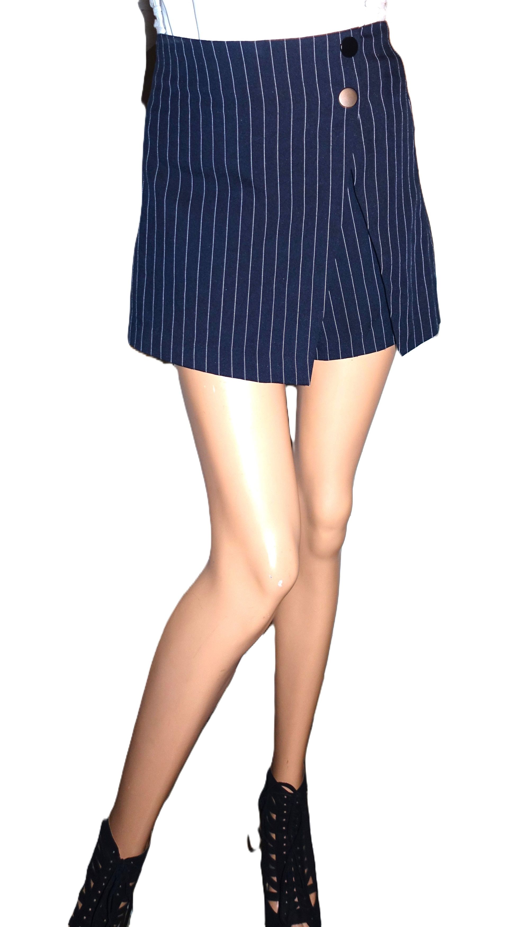 Other Dark Navy Blue White Striped Wrap Skort 2 Size 24" / US 00 / IT 34 - 2 Thumbnail