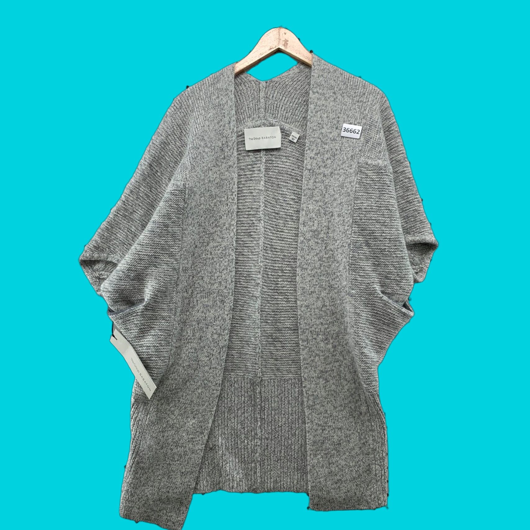 VINTAGE Babaton Cardigan Sweater XS Gray Alpaca Mohair Knit Relaxed Fit Womens