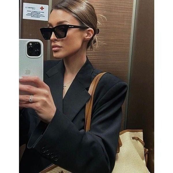 Saint Laurent Paris NEW SAINT LAURENT SL276 MICA 001 BLACK GREY SUNGLASSES Size ONE SIZE - 6 Thumbnail