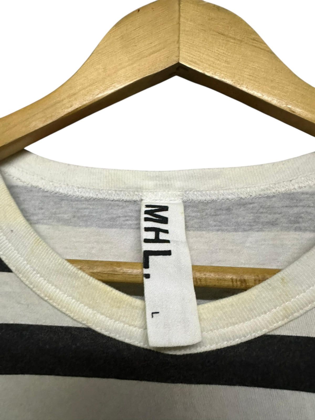 Margaret Howell Vtg🔥MHL Margaret Howell Boader Stiped Logo Tee Size US L / EU 52-54 / 3 - 7 Thumbnail