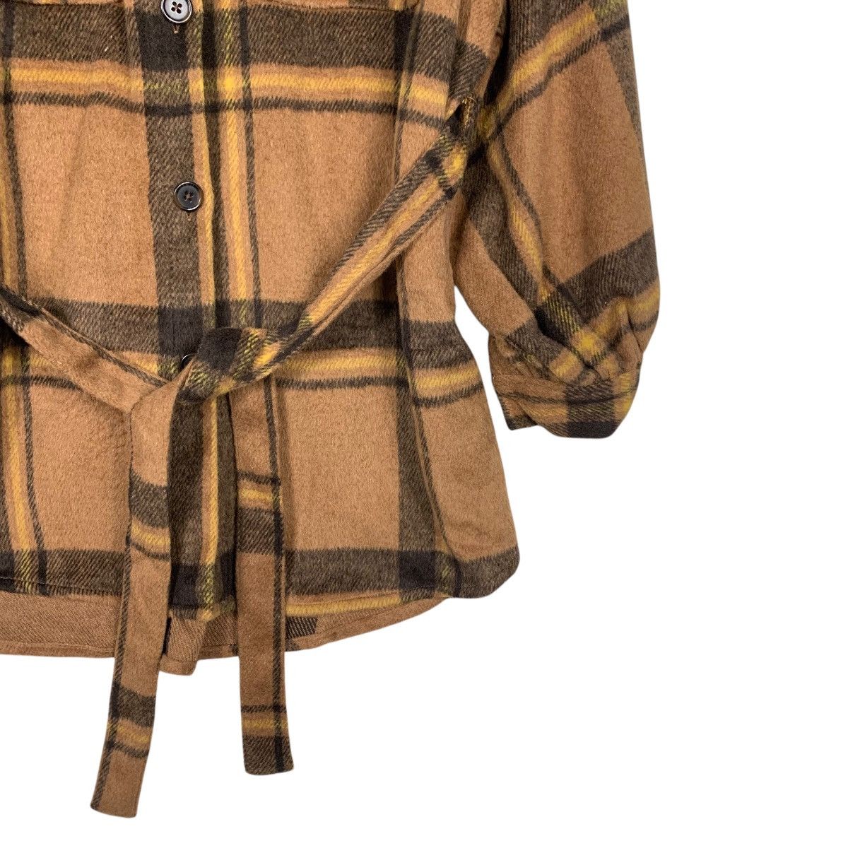 Japanese Brand OFALO Checked Belted Flannel Jacket #2438-C109 Size M / US 6-8 / IT 42-44 - 4 Thumbnail