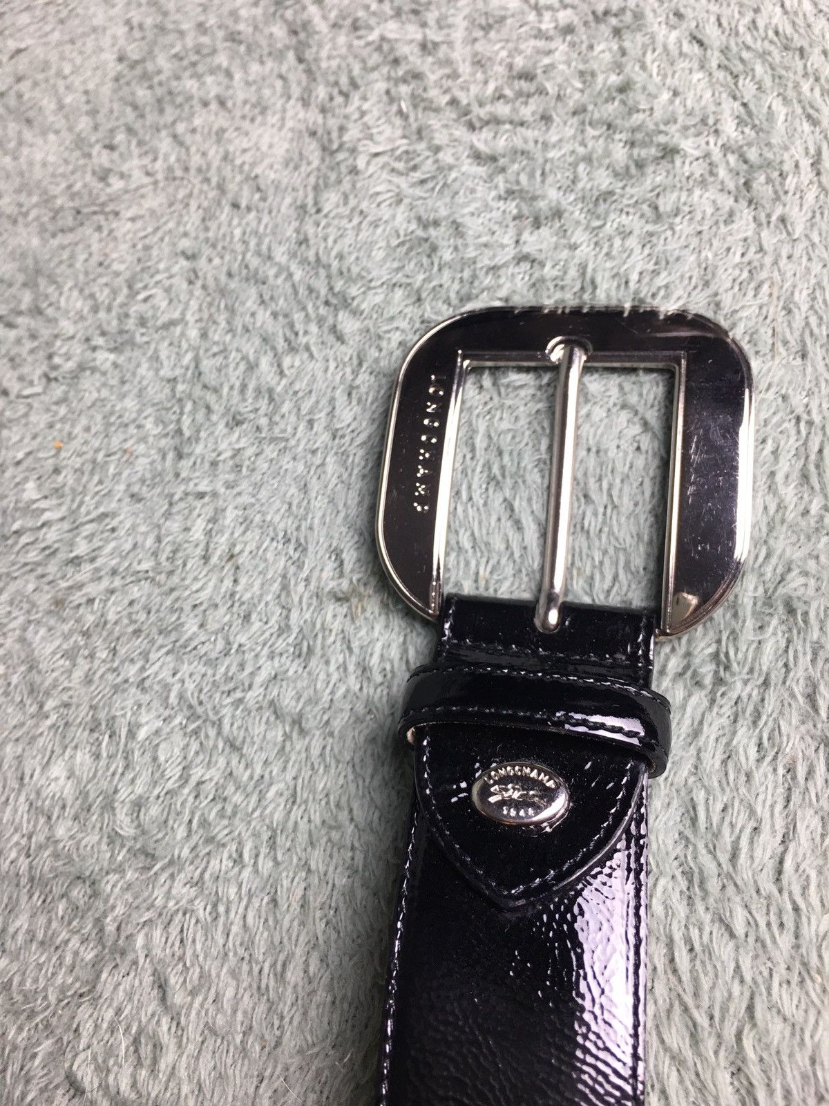 Longchamp LONGCHAMP Black Patent Leather Belt Designer France Size ONE SIZE - 2 Thumbnail