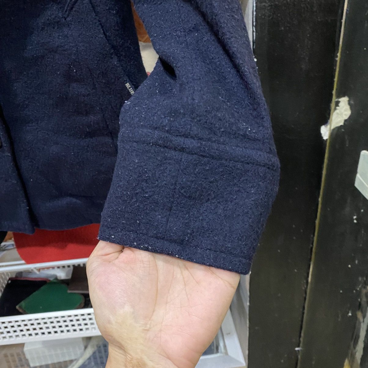 Blue Blue Japan 🔥BLUE BLUE NAVY BLUE WOOL PEA COAT Size US S / EU 44-46 / 1 - 7 Thumbnail