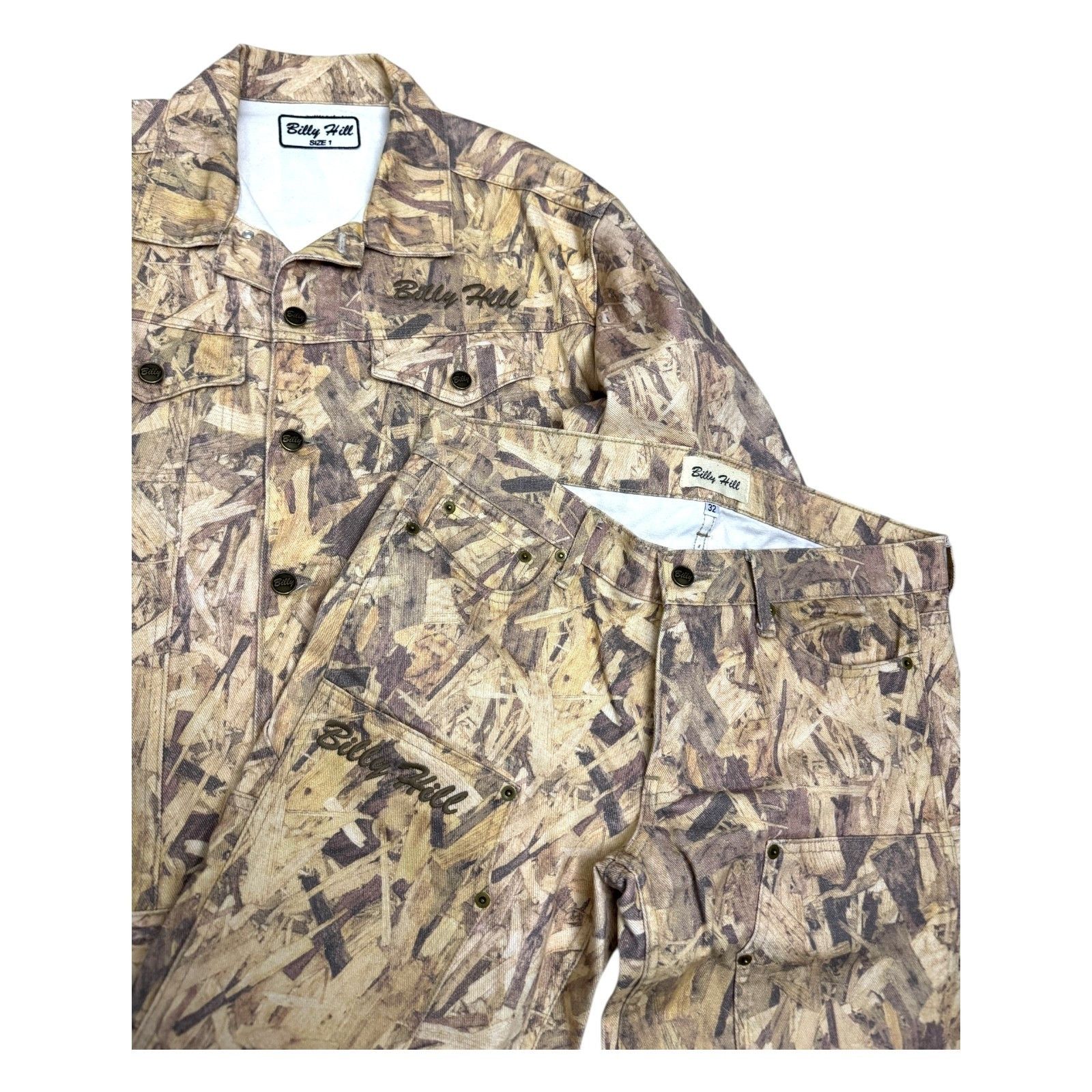 Billy Hill RARE BILLY HILL Wood CAMO Denim 2-Piece Jacket & Jeans L Size US L / EU 52-54 / 3 - 8 Thumbnail