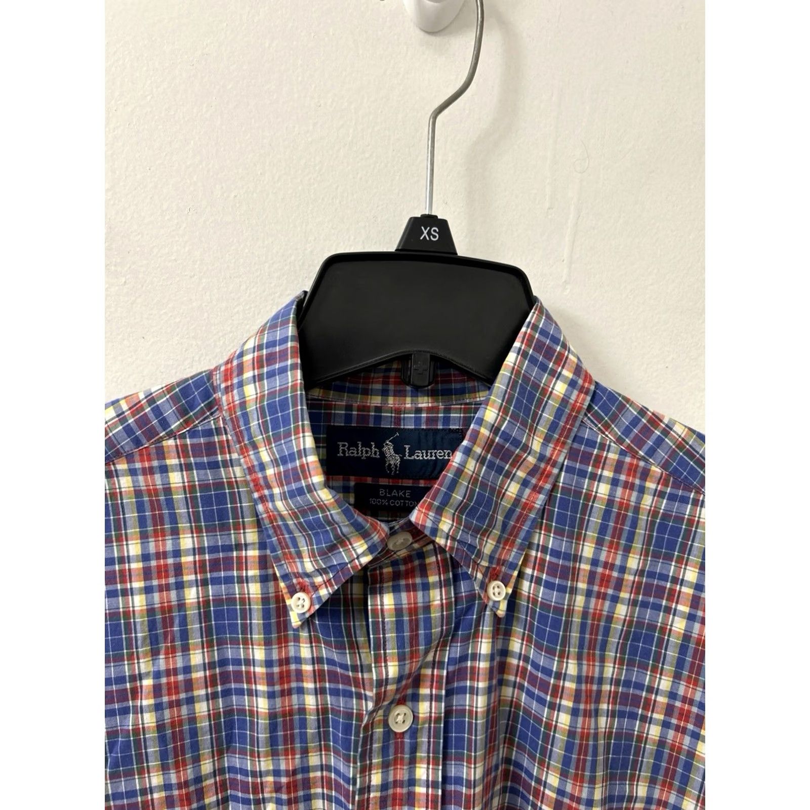 Ralph Lauren VINTAGE Ralph Lauren Blake Shirt Mens Medium Blue Red Plaid Short Sleeve Button Down Size US M / EU 48-50 / 2 - 5 Thumbnail