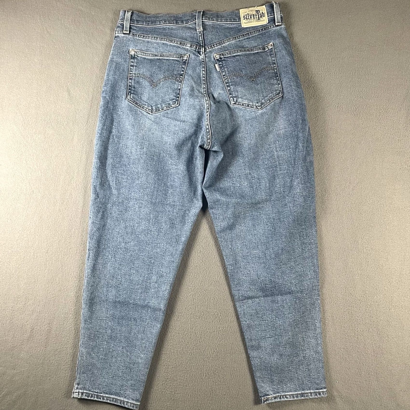 Levi's Levi'S Silver Tab Jeans Women 32x27 Blue High Rise Mom Jean Tapered Medium Wash Size 24" / US 00 / IT 34 - 3 Thumbnail