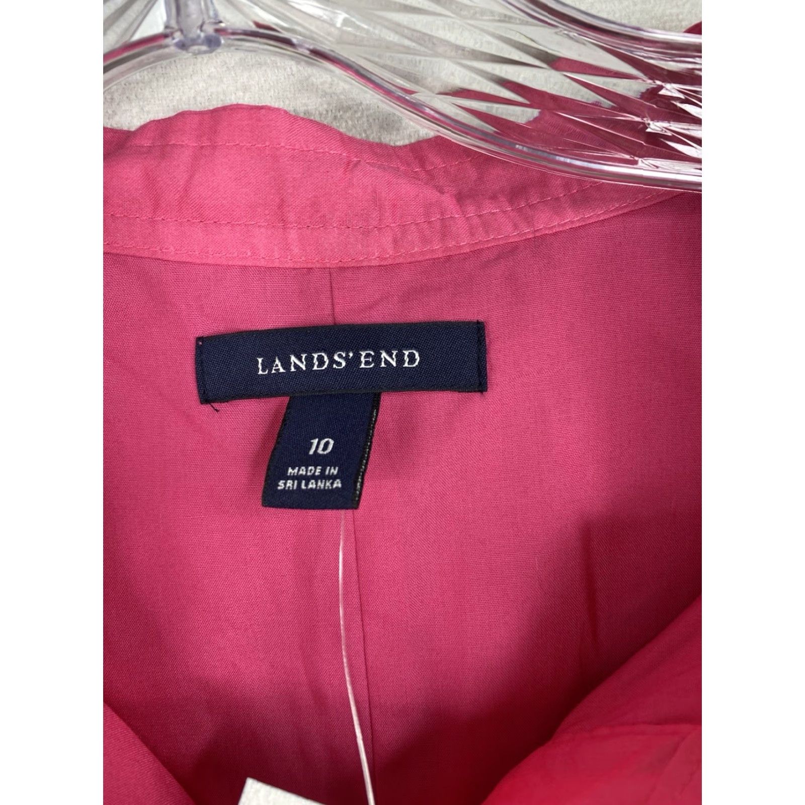 Lands' End VINTAGE? no, Lands' End Dress Sz 10 Pink Sleeveless 100% Cotton Pleated Ruffle Lightweight NWT Size L / US 10 / IT 46 - 5 Thumbnail