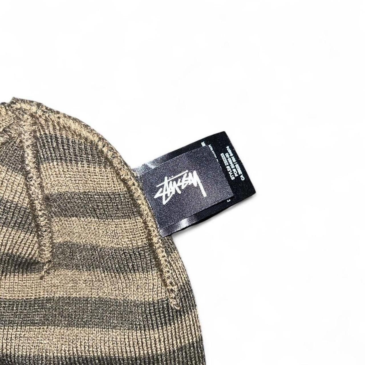 Stussy Y2K Stüssy Brown Striped Beanie Size ONE SIZE - 3 Thumbnail