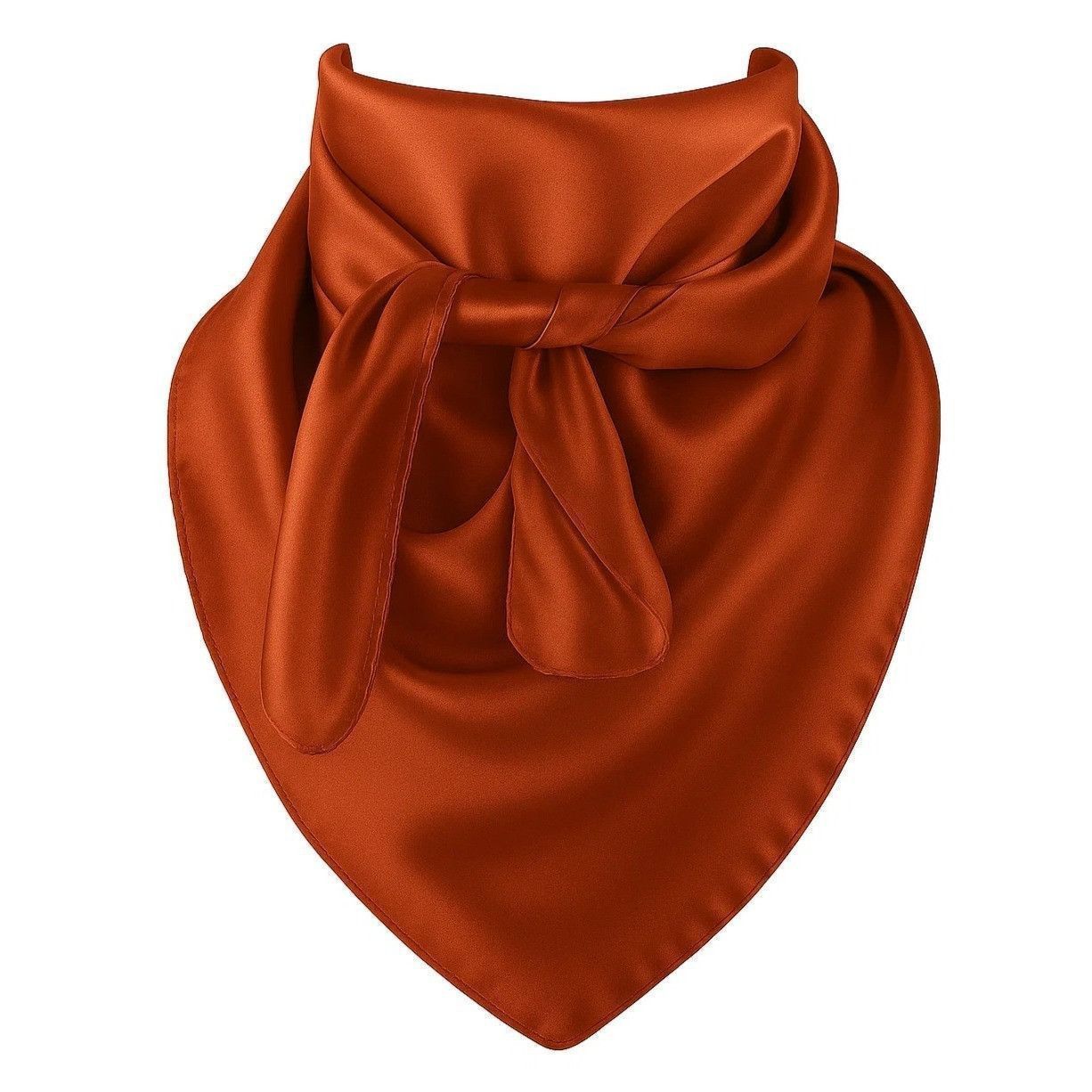 The Unbranded Brand Rust Red Wild Rag Large Scarf 23x23"" Satin Western Accessor Size ONE SIZE - 1 Thumbnail