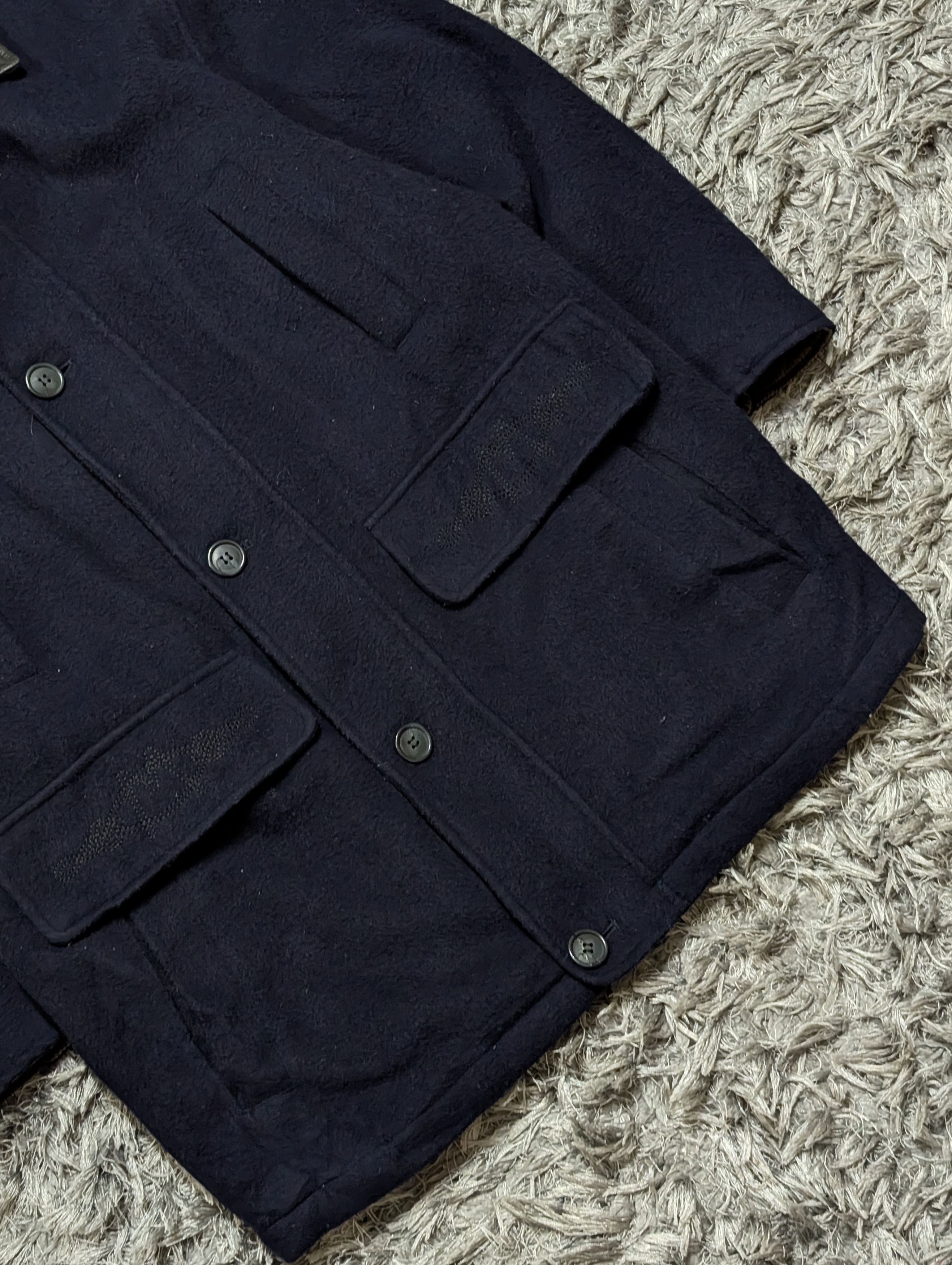 Genuine Leather Vintage Machope Wool Jacket Leather Collar Winter Coat Size US L / EU 52-54 / 3 - 5 Thumbnail