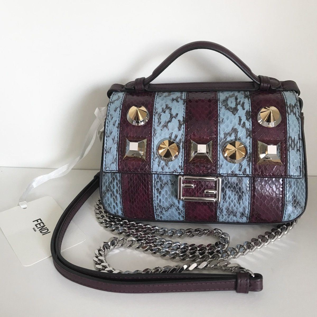Fendi Fendi Python burgundy double baguette crossbody Size ONE SIZE - 23 Thumbnail