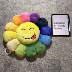 Takashi Murakami Rainbow Flower Cushion Pillow plush 60cm yellow – LENDER &  BUYER OF LUXURY ASSETS