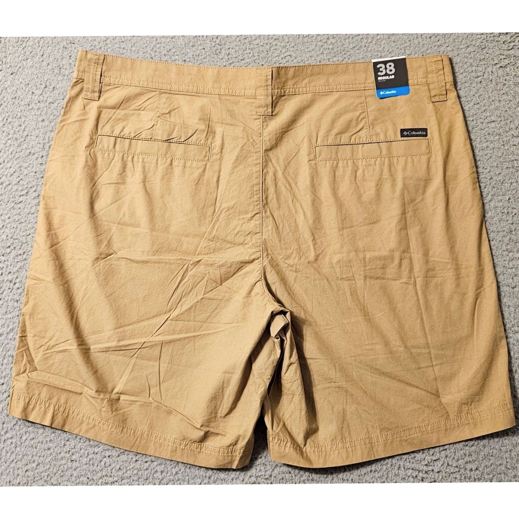 Vintage Columbia Washed Out Shorts Mens 38 x 8 Brown Flat Front Comfort Outdoor Fishing Chino Shirt Size US 36 / EU 52 - 2 Thumbnail