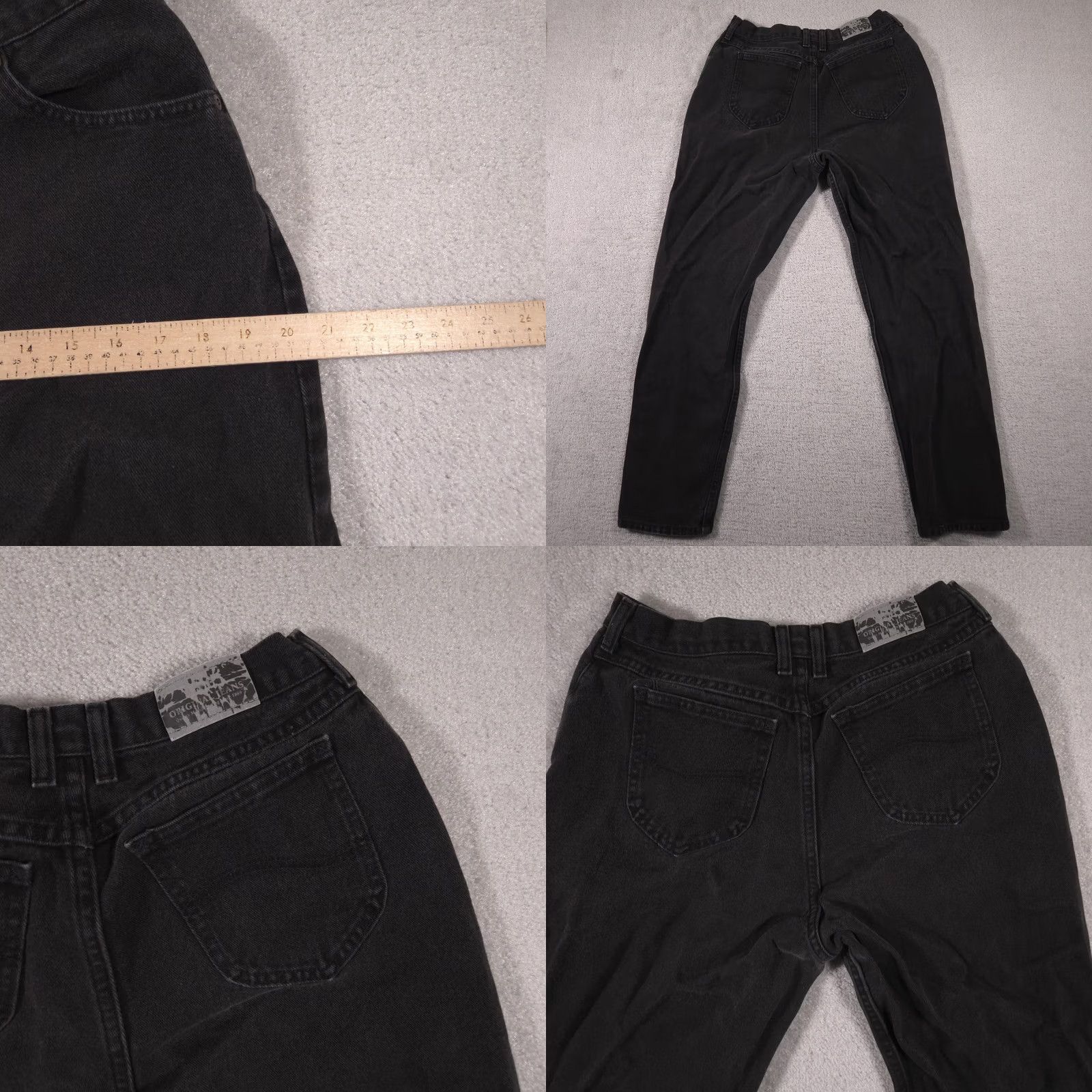 Lee VINTAGE? Lee Jeans Womens 12 Black Denim Tapered Leg High Rise 5-Pocket Zip Fly Lee Size 34" / US 12 / IT 48 - 9 Thumbnail