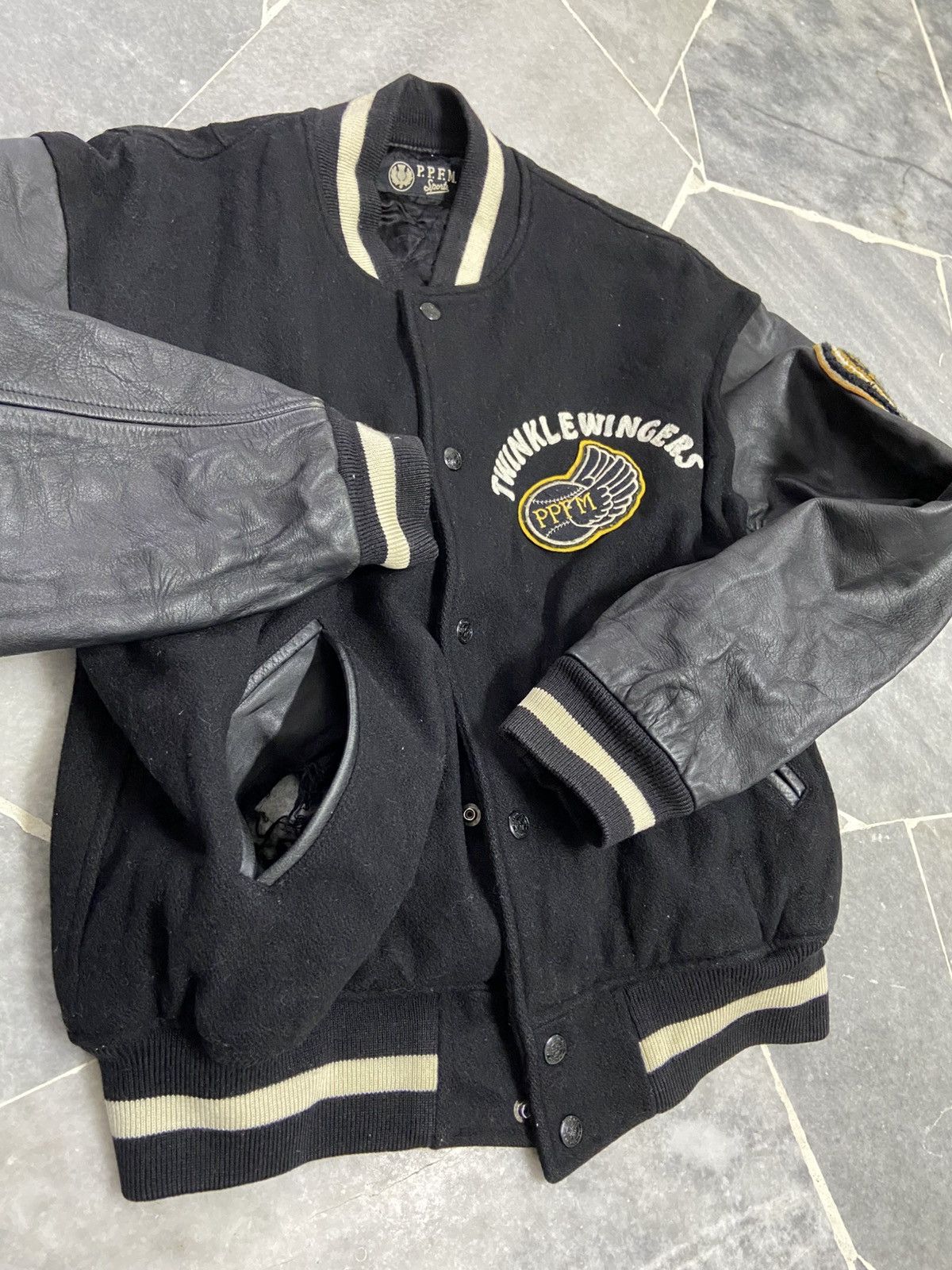PPFM PPFM Wool Leather Black Varsity Jacket Size US M / EU 48-50 / 2 - 8 Thumbnail