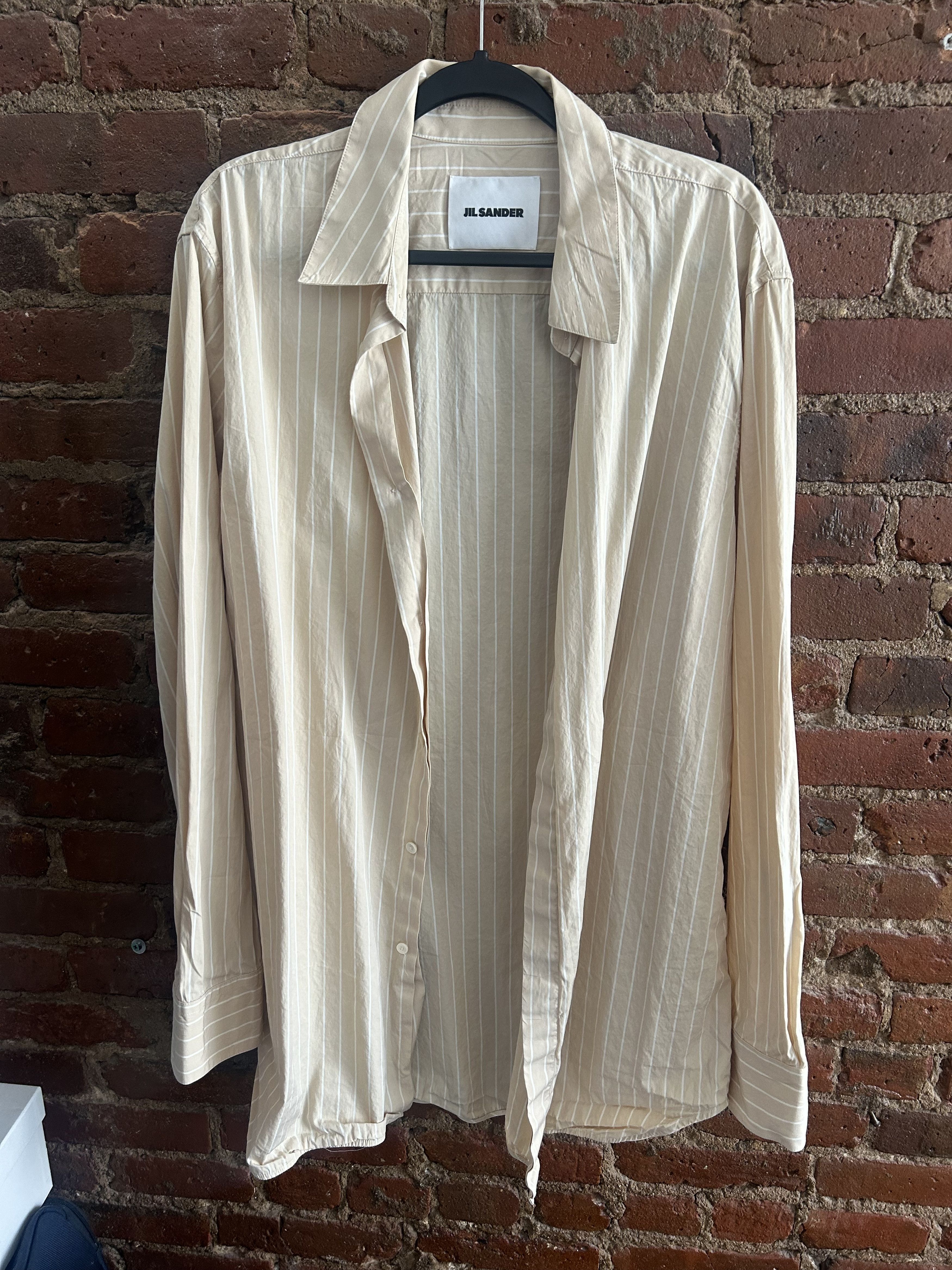 Image of Jil Sander Button Up XL in Light Brown, Men's