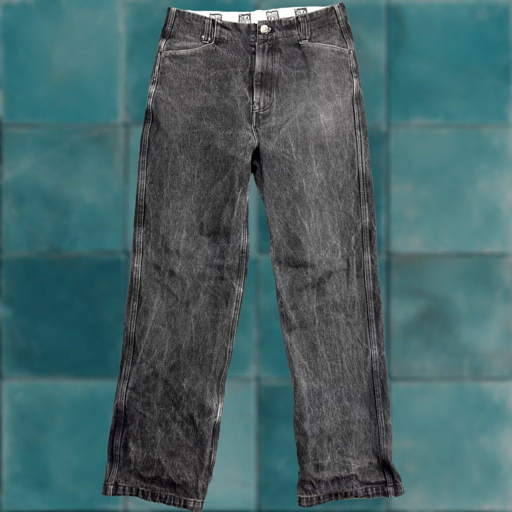 Vintage VINTAGE County FB Jeans Mens 34x32 Charcoal Distressed Straight Shirt Pants Accessories Logo Pocketwear Size US 34 / EU 50 - 1 Thumbnail