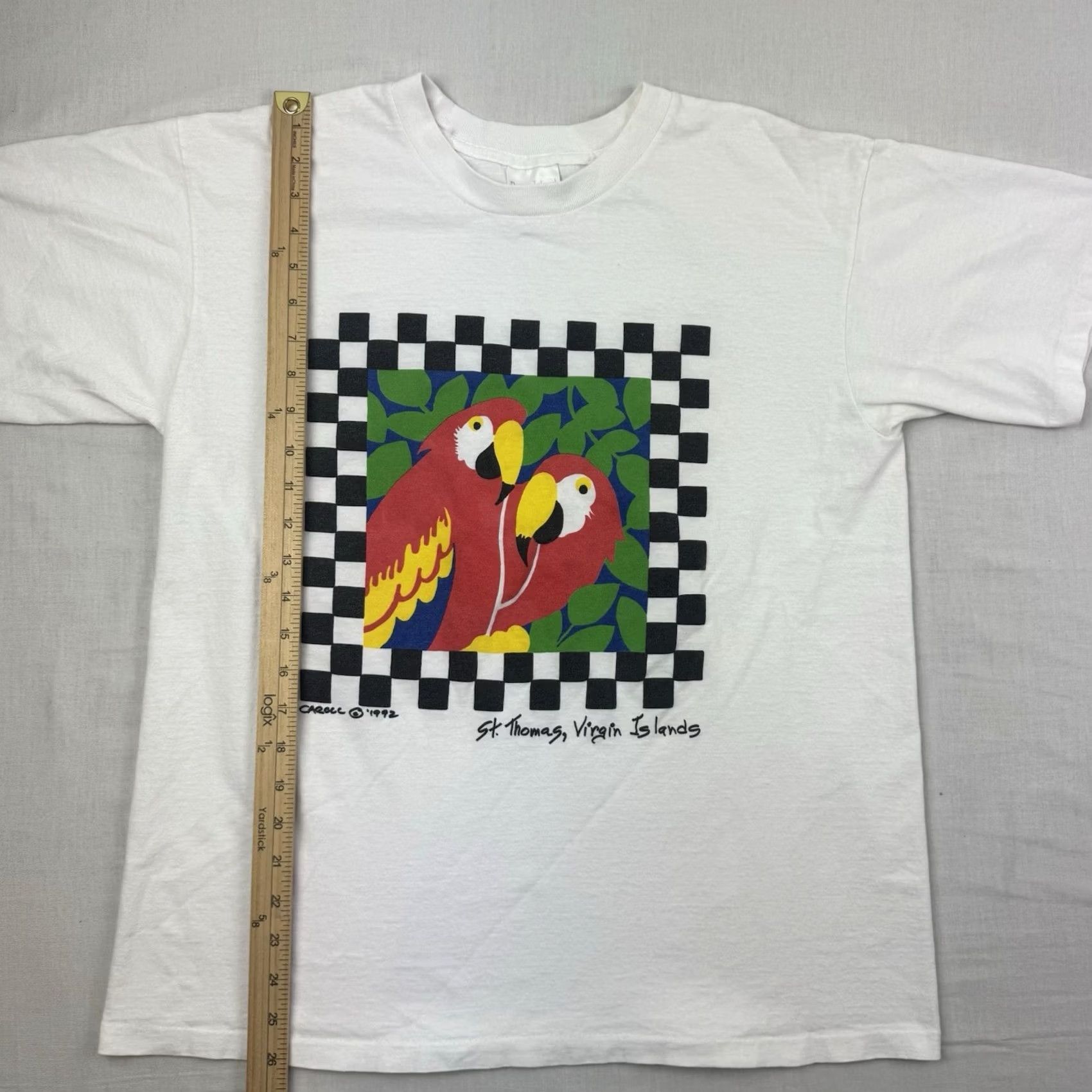 Vintage VINTAGE Down Island Traders Parrot Nature T Shirt Adult XL White Cotton 90s Tropical Forest Animals Mens Shirt XL Size US XL / EU 56 / 4 - 7 Thumbnail