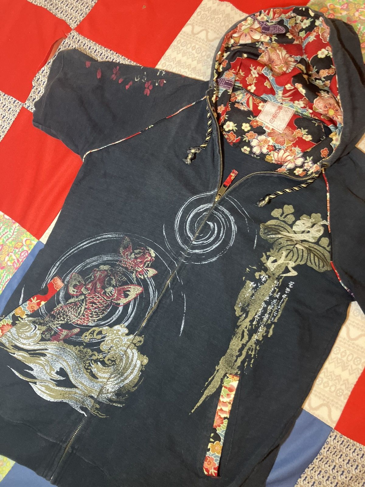 Japanese Brand Sukajan Koi Fish Archival Wagara Ryugi Assaku Size US L / EU 52-54 / 3 - 5 Thumbnail