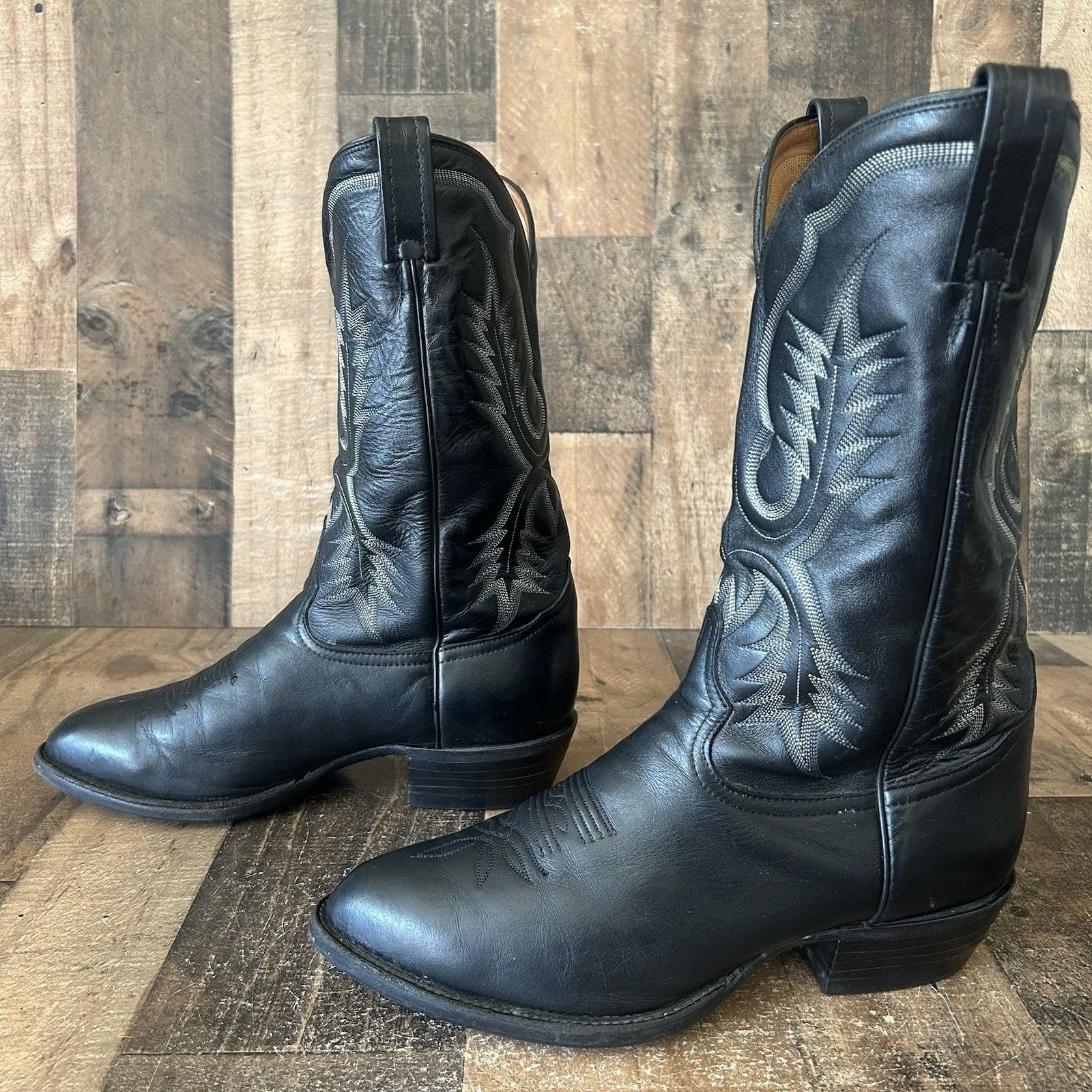 Tony Lama Tony Lama CZ4000 Vintage Black Cowboy Boots Mens 10.5 D Size US 10.5 / EU 43-44 - 12 Thumbnail