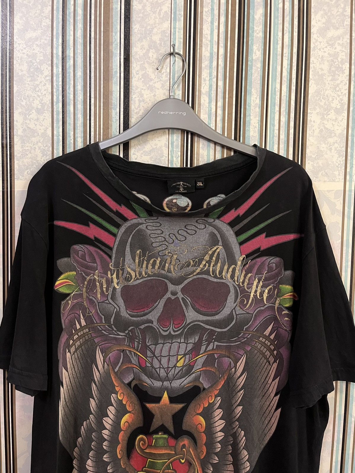 Christian Audigier 1990s iconic Ed hardy skull time bombs #E5 Size US XXL / EU 58 / 5 - 4 Thumbnail