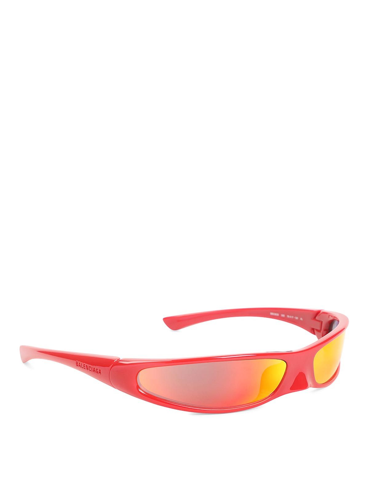 Balenciaga o1s1wg110226 Size: OS / Blade Rectangle Sunglasses in Red Size ONE SIZE - 1 Thumbnail