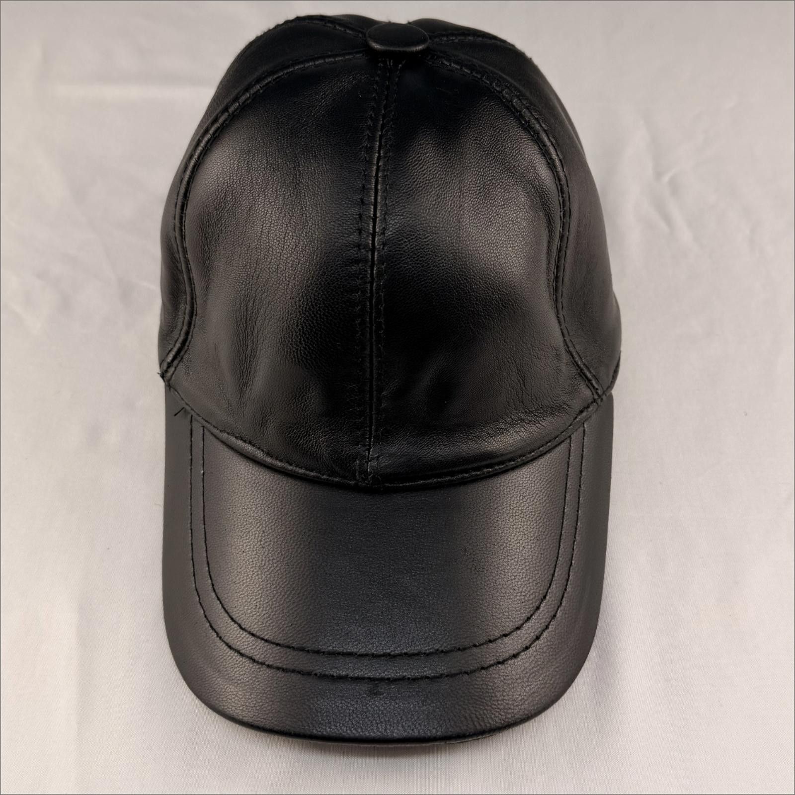 Other NEW Black Leather Baseball Cap - Premium Hat 088 Size ONE SIZE - 2 Thumbnail