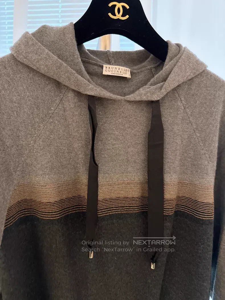 Brunello Cucinelli Brunello Cucinelli Grey and Black Colorblocked Hooded Cash Size XXS / US 00 / IT 34 - 2 Thumbnail