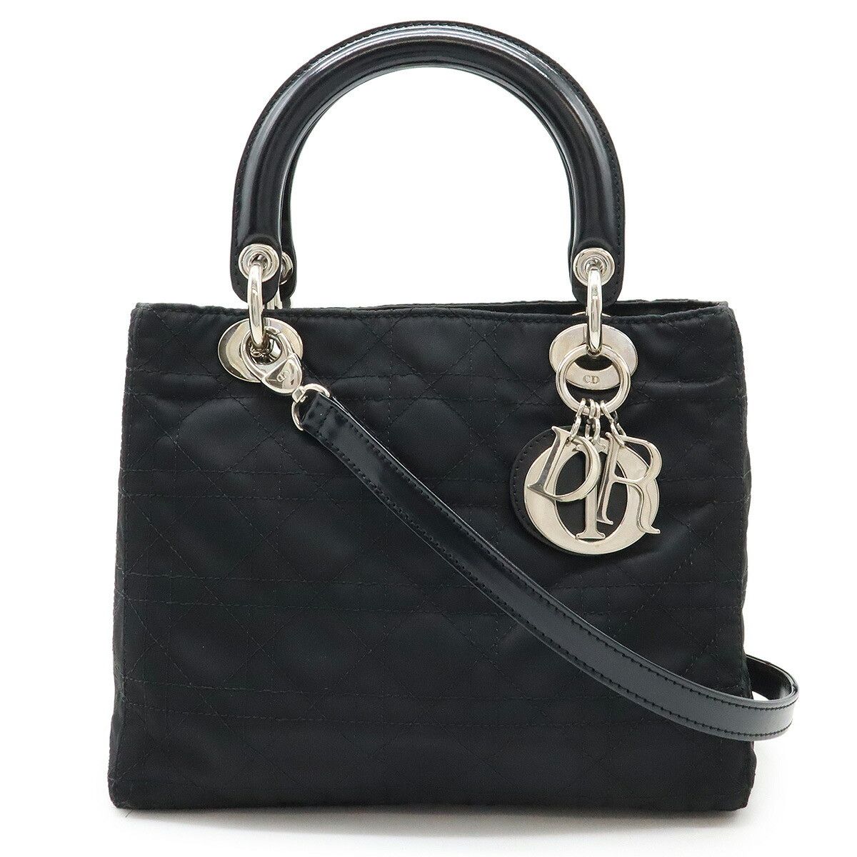 Dior Christian Dior Lady Dior Nylon 2Way Bag Others Tote Bag in Black, Women's