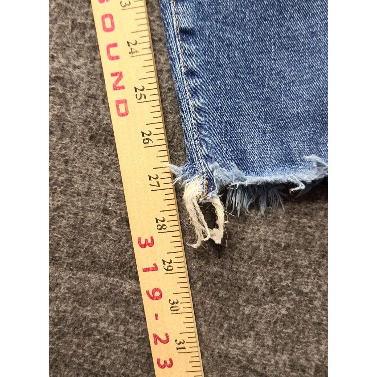 Madewell Madewell High Rise Skinny Jeans Womens 28x27 Light Wash Distressed Raw Cuff Slimming Stretch 5-Pocket Denim Jeans Size 29" - 6 Thumbnail