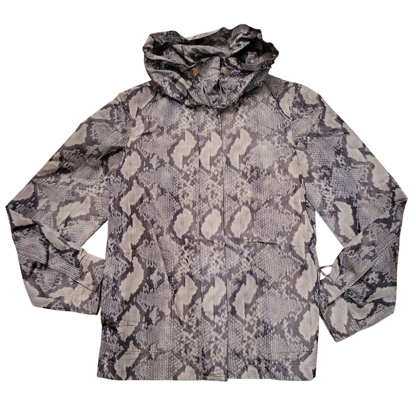 St. John St John Gray Snakeskin Utility Jacket Sport S Windbreaker Size S / US 4 / IT 40 - 2 Thumbnail